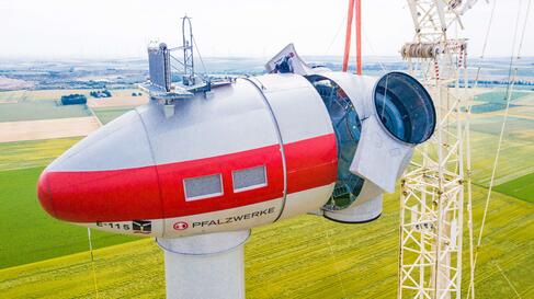 Windkraftanlage in Rüssingen Gondel