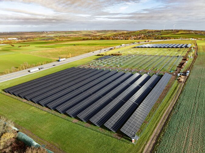 Solarpark im Aufbau  | © Pfalzwerke