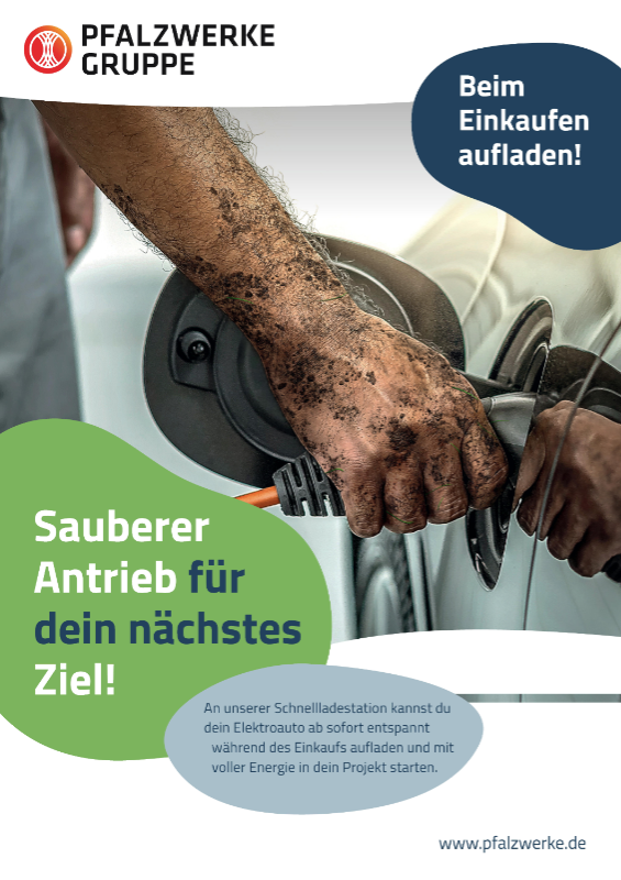 Werbeplakat Ladesäule Hornbach