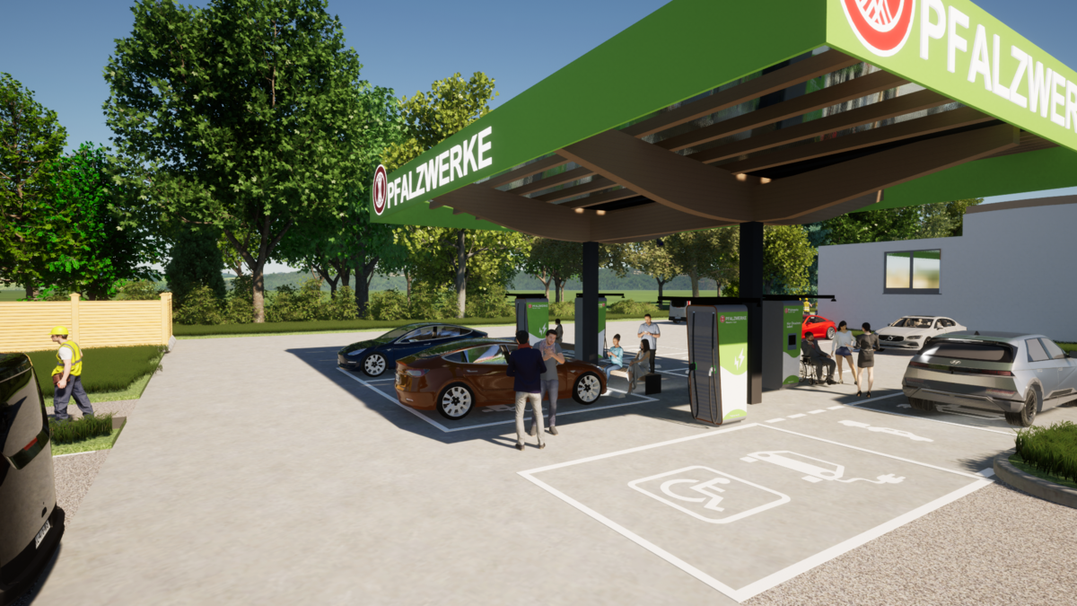 Pfalzwerke Ladepark Visualisierung Standortpartner werden, Ladeinfrastruktur, e-mobilitaet
