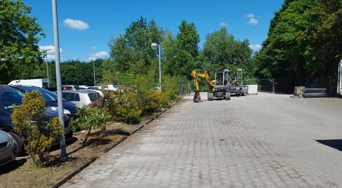 Der Deutschlandnetz-Standort der Pfalzwerke in Ahlen im Bau Deutschlandnetz, Pfalzwerke, Ahlen, Laden, E-Mobilität, E-Auto laden