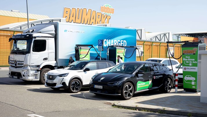 Hybrider Ladepark, e-nutzfahrzeug, Elektro-Nutzfahrzeuge, emobilitaet, E-LKW, Laden von eLkw