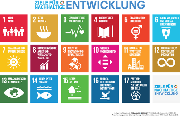 SDG Icons der 17 Nachhaltigkeitsziele