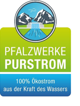 Pfalzwerke Purstrom Siegel - Ökostrom aus Wasserkraft | © Pfalzwerke