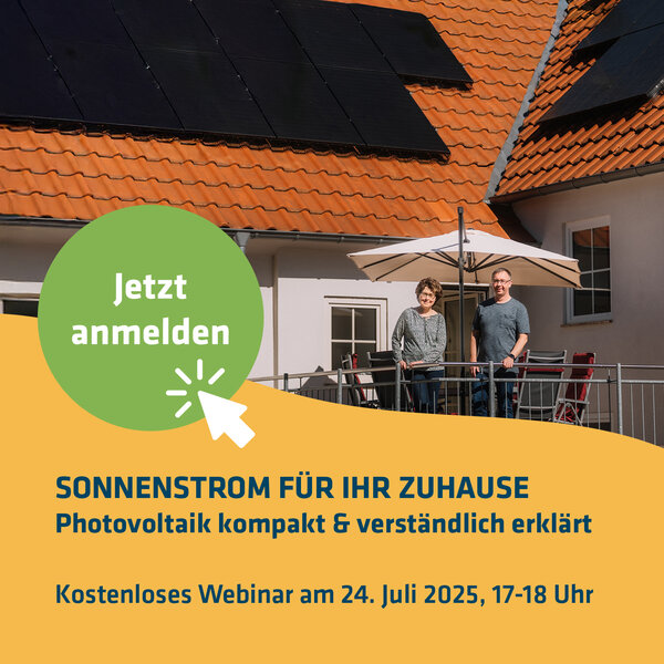 Anmeldung zum Webinar Photovoltaik | © Bildnachweis: © Pfalzwerke/Patrick Junker