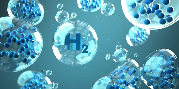Blasen mit Wasserstoff, H2
