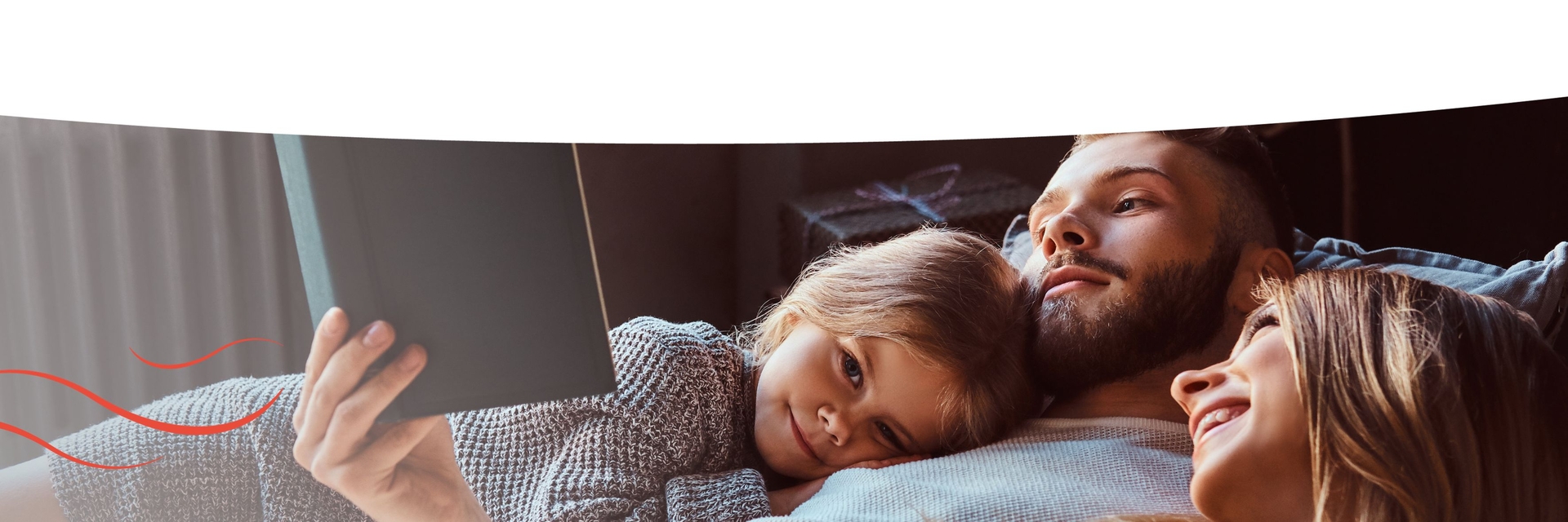 Familie genießt Wärme