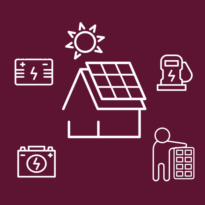 Solaranlage mit verschiedenen Komponenten