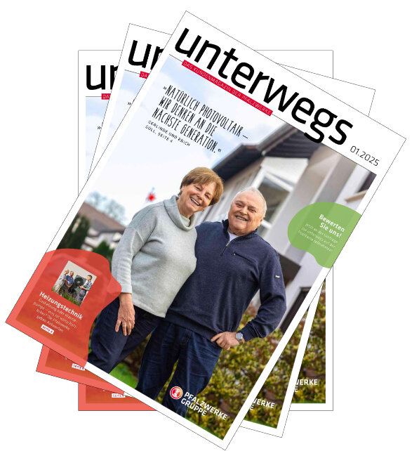 Cover des Kundenmagazins "unterwegs 01.2025" Cover des Kundenmagazins "unterwegs 01.2025"