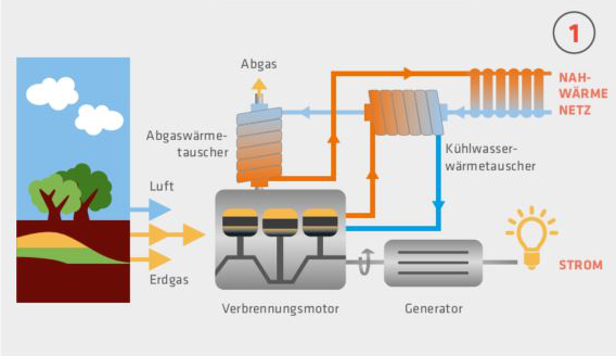 Funktionsweise eines BHKWs Schema Funktion BHKW